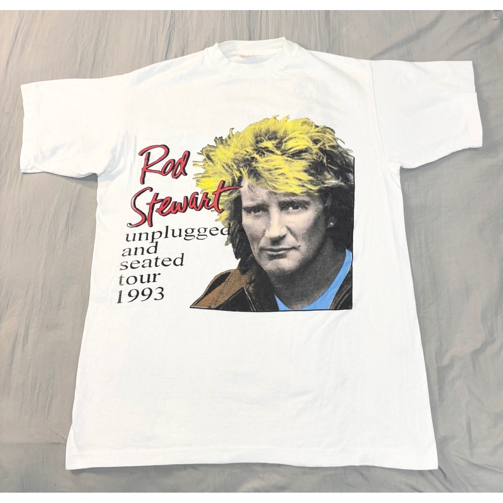 Vintage  Rod Stewart t shirt 1993 Unplugged and Seated Tour large‎ single stitch - Picture 2 of 11